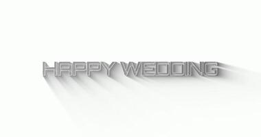 Happy wedding text animation. 4K resolution video