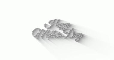 happy mother day text animation on white background video