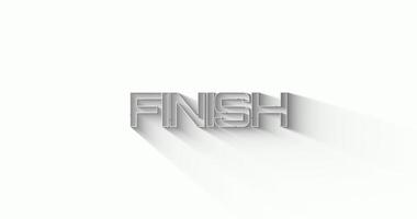 Finish text animation on white background video