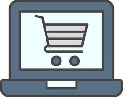 Online Shop Line Filled Light Icon vector