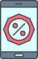 Discount Line Filled Light Icon vector
