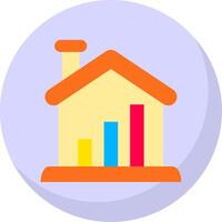 Home Glyph Flat Bubble Icon vector