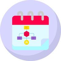 Calender Glyph Flat Bubble Icon vector