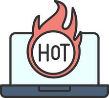 Hot Line Filled Light Icon vector