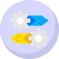 Gear Glyph Flat Bubble Icon vector