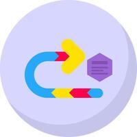 Right turn Glyph Flat Bubble Icon vector