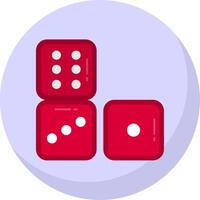 Dices Glyph Flat Bubble Icon vector