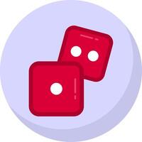 Dice Glyph Flat Bubble Icon vector