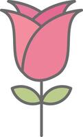 Rose Line Filled Light Icon vector