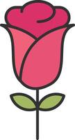 Rose Line Filled Light Icon vector