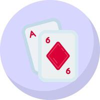 Poker Glyph Flat Bubble Icon vector