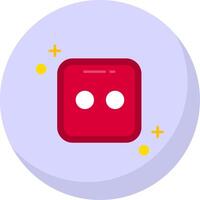 Dice two Glyph Flat Bubble Icon vector