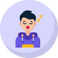 dormir glifo plano burbuja icono vector