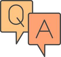 Question And Answer Line Filled Light Icon vector