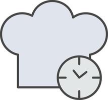 Kitchen Timer Line Filled Light Icon vector