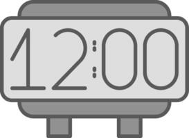 digital reloj línea lleno ligero icono vector