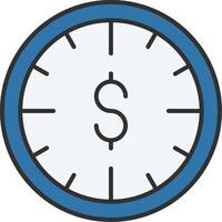 Time Is Money Line Filled Light Icon vector