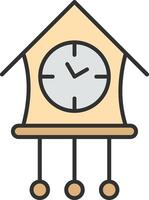 cuco reloj línea lleno ligero icono vector