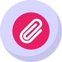 Paperclip 1 Glyph Flat Bubble Icon vector