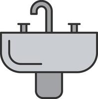 Sink Line Filled Light Icon vector