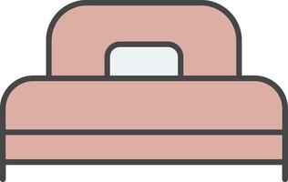 Single Bed Line Filled Light Icon vector