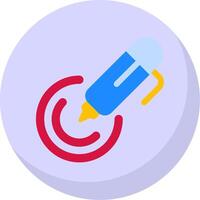 Pen pressure Glyph Flat Bubble Icon vector