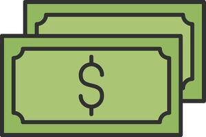 Cash Flow Line Filled Light Icon vector