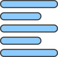 Horizontal Left Align Line Filled Light Icon vector