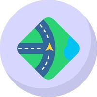 Navigation Glyph Flat Bubble Icon vector