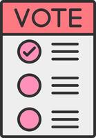 Number of vote Line Filled Light Icon vector