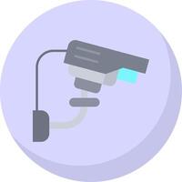 Cctv Glyph Flat Bubble Icon vector