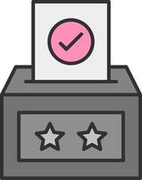 votación caja línea lleno ligero icono vector