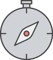 Compass Line Filled Light Icon vector