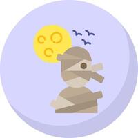 Mummy Glyph Flat Bubble Icon vector