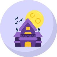 Haunted house Glyph Flat Bubble Icon vector