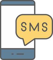 Sms Line Filled Light Icon vector