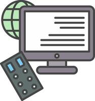 Remote Access Line Filled Light Icon vector