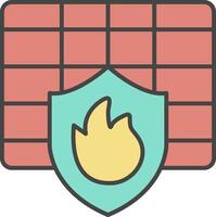 Firewall Line Filled Light Icon vector