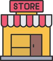 Store Line Filled Light Icon vector