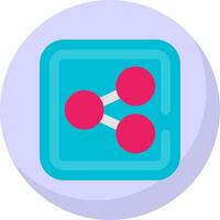 Share Glyph Flat Bubble Icon vector