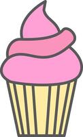 Cupcake Line Filled Light Icon vector