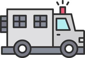 Police Van Line Filled Light Icon vector