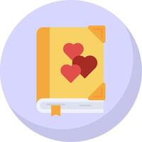 Romantic novel Glyph Flat Bubble Icon vector