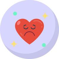 Sad Glyph Flat Bubble Icon vector