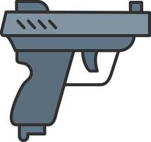 pistola línea lleno ligero icono vector