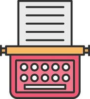 Typewriter Line Filled Light Icon vector