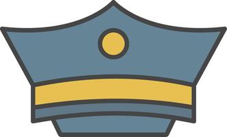 Policeman's hat Line Filled Light Icon vector