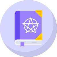 Spell Glyph Flat Bubble Icon vector