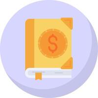 Currency Glyph Flat Bubble Icon vector