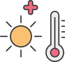 Heat Wave Line Filled Light Icon vector